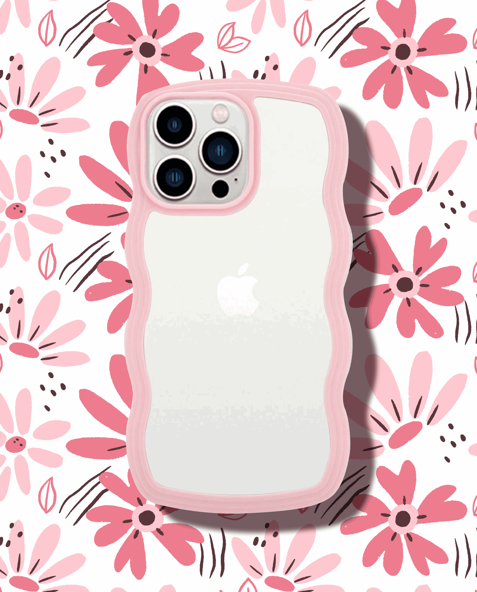 გამჭვირვალე ქეისი ვარდისფერი კანტით 🌸 - Casy • ქეისი